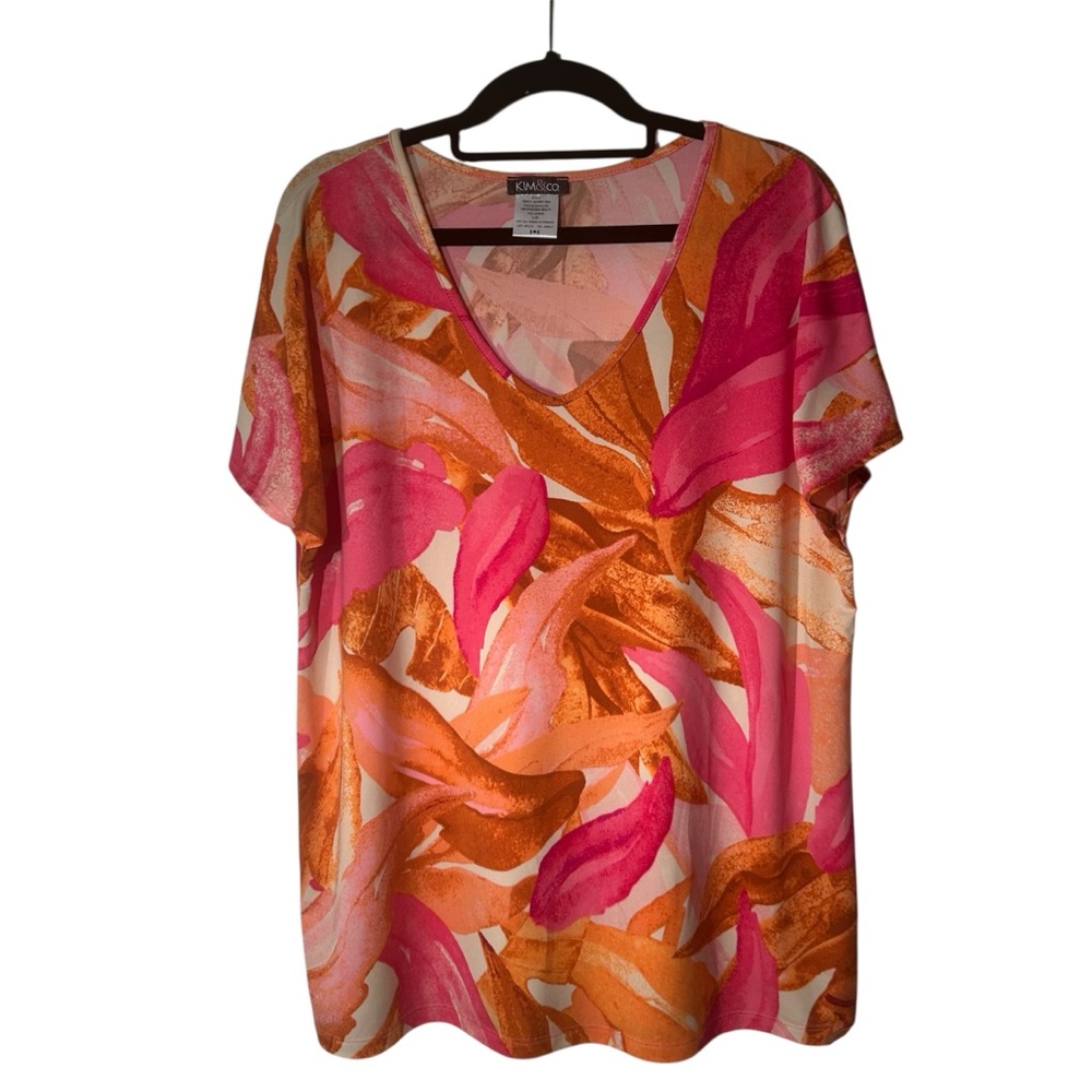 Kim & Co. Women's Pink and Orange Blouse